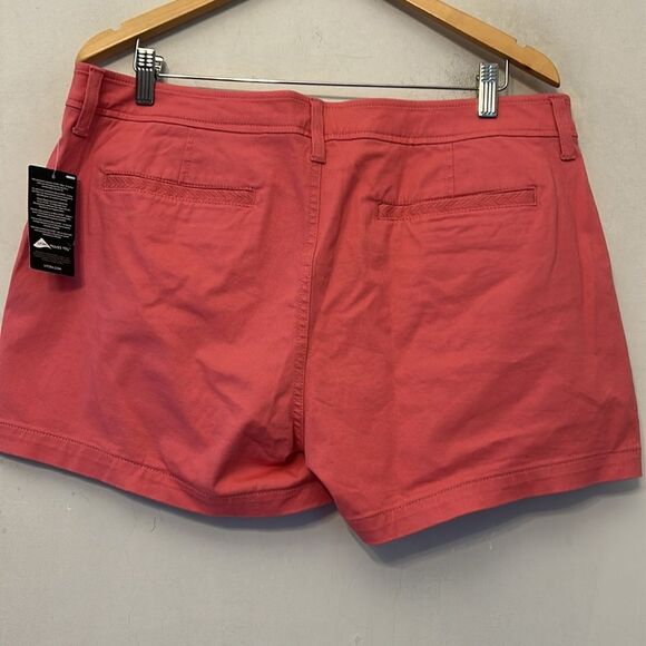 Market & Spruce dark pink Madison Mid rise stretch chino shorts Size 14 New - Picture 4 of 9
